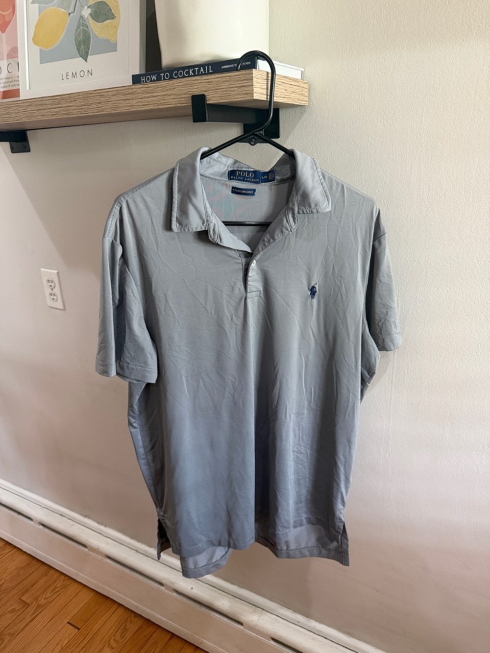 Polo by Ralph Lauren Men's Light Gray Polo Shirt with Embroidered Pony